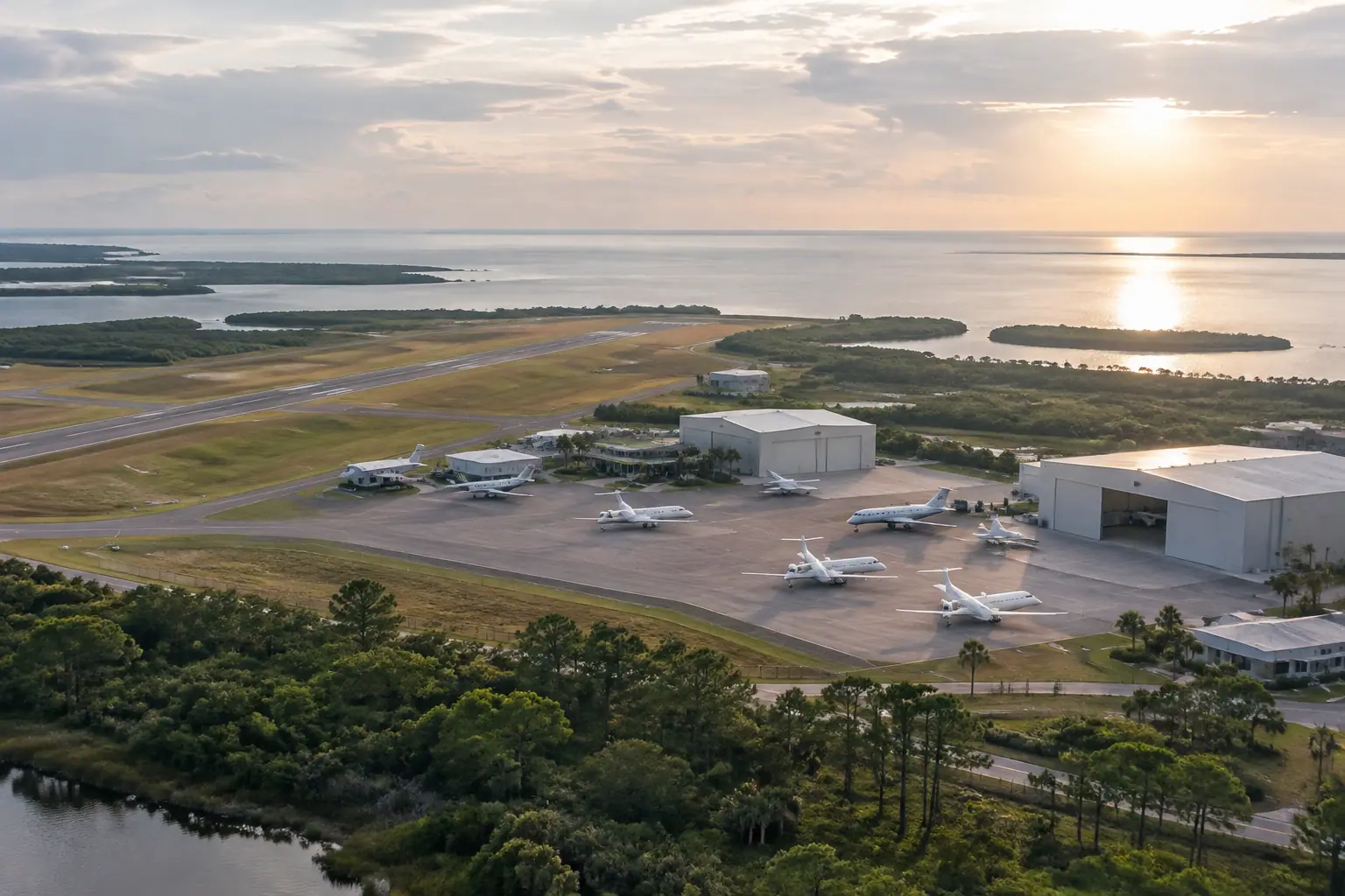 Business aviation ramp near Tampa