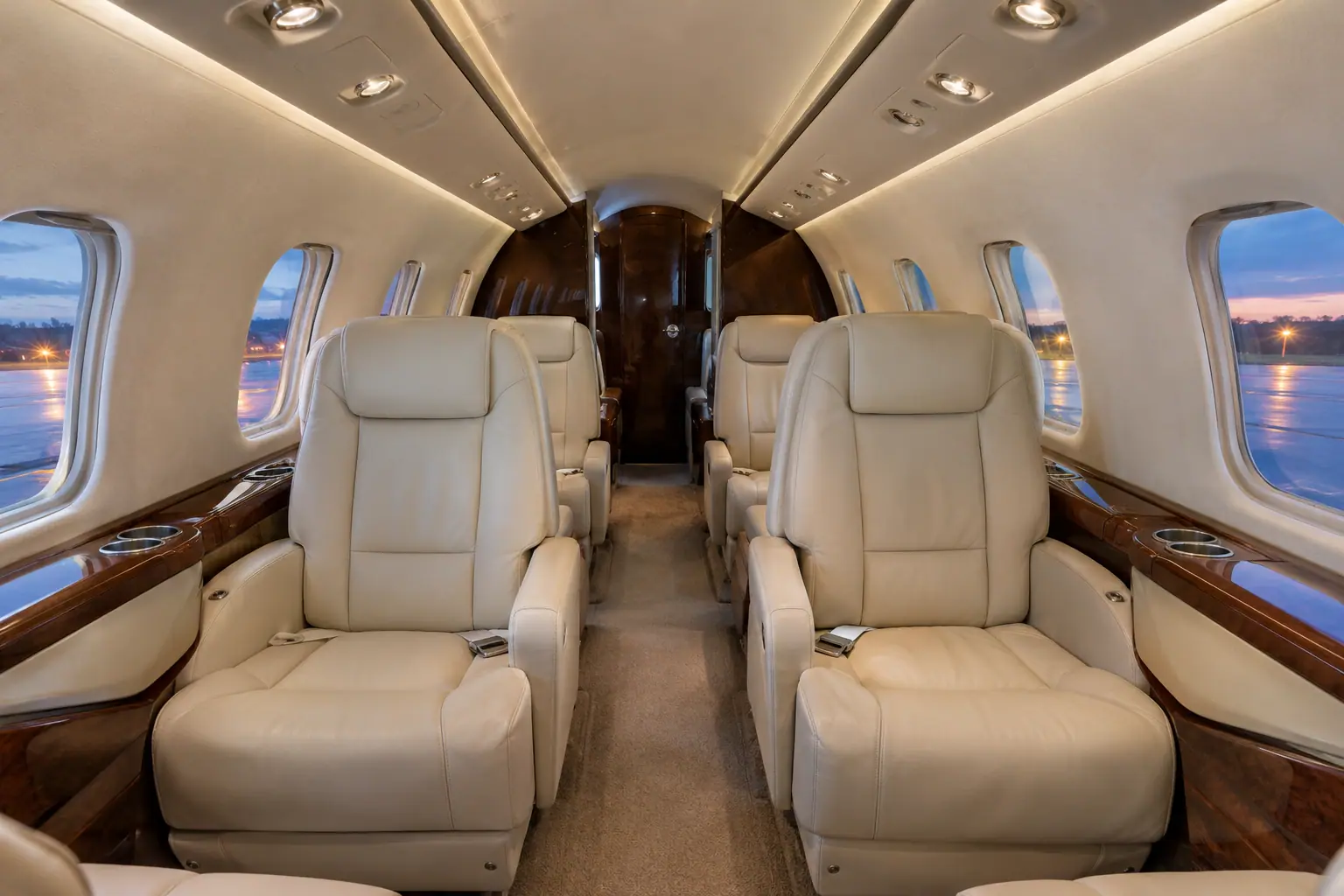 Midsize jet cabin interior