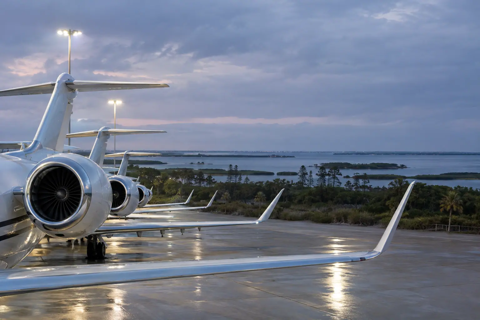 Business jets on the ramp